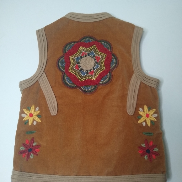 Vintage Mary Kate & Ashley Vest Brown Native American/Boho inspired XS 4/5 - Picture 2 of 5